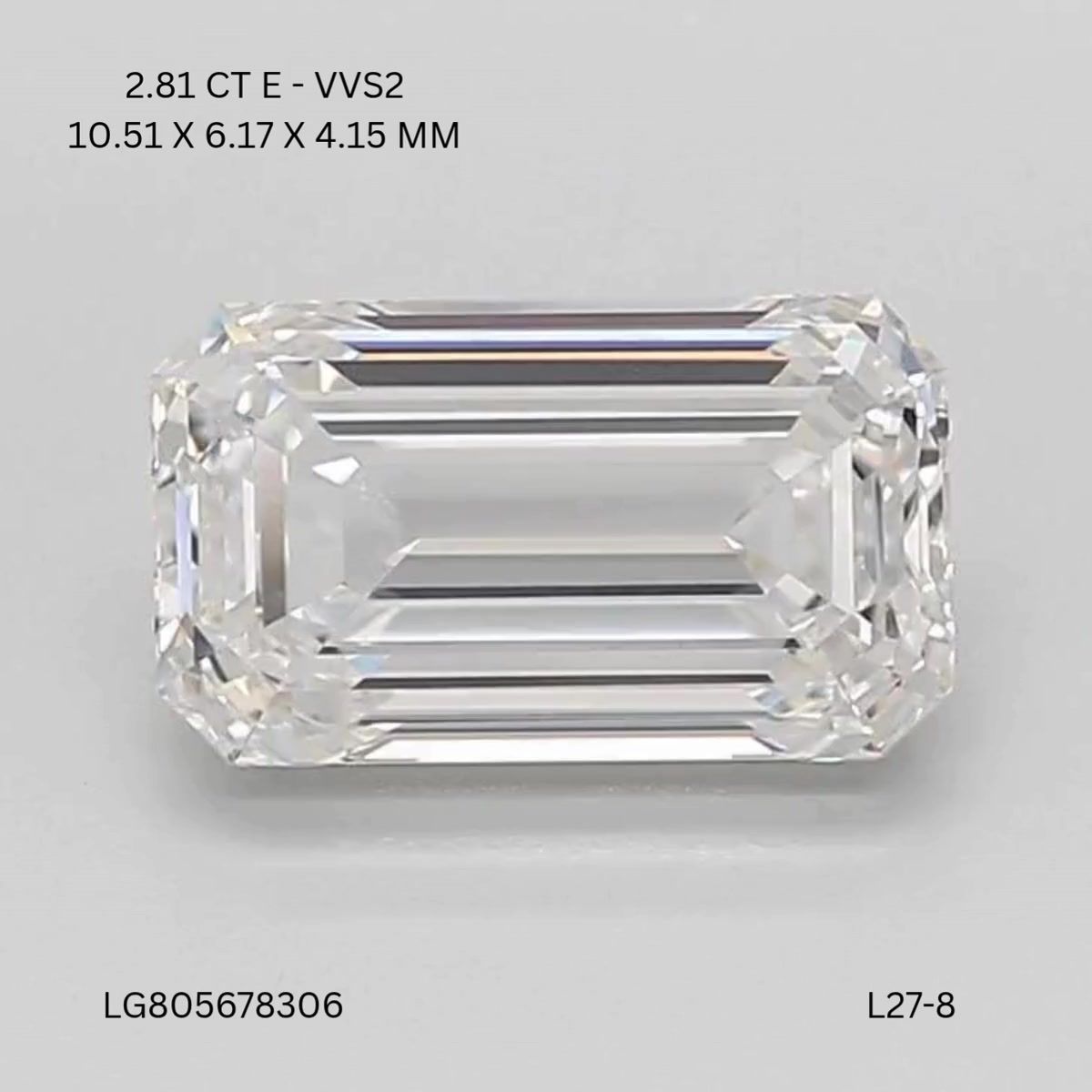 Lab Grown Diamond Lab-grown 2,81Ct E-VVS2 Emerald - IGILG805678306 1