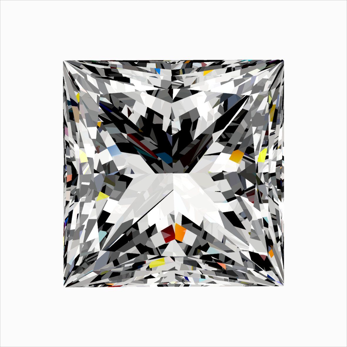 Diamond Natural 0,32Ct F-VS1 Princess - GIA7556711804 1
