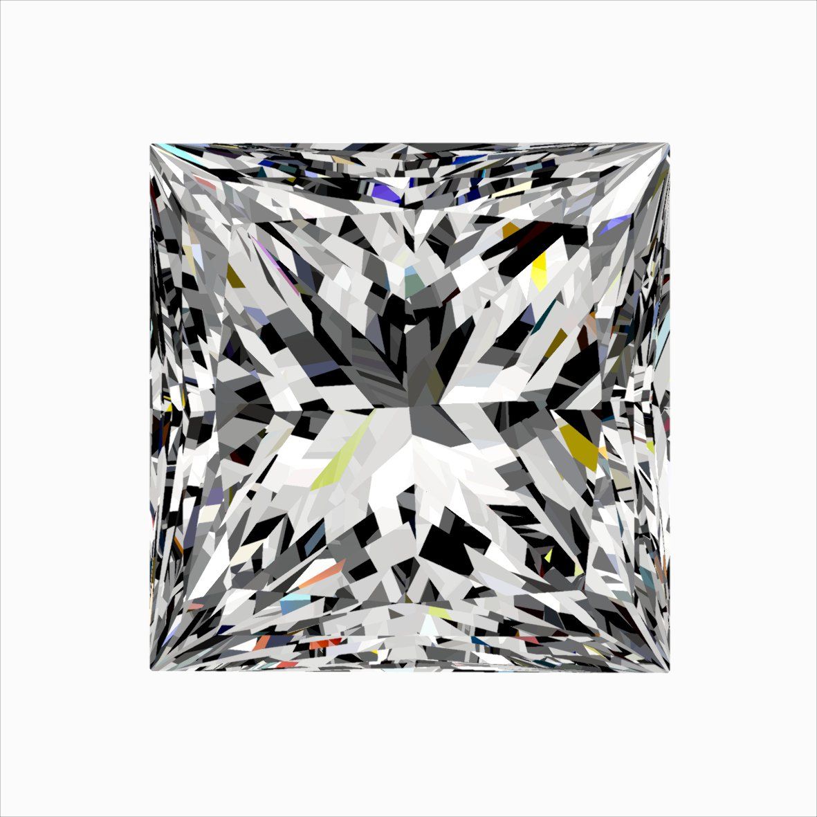 Diamond Natural 0,46Ct F-VVS2 Princess - GIA2557710373 1