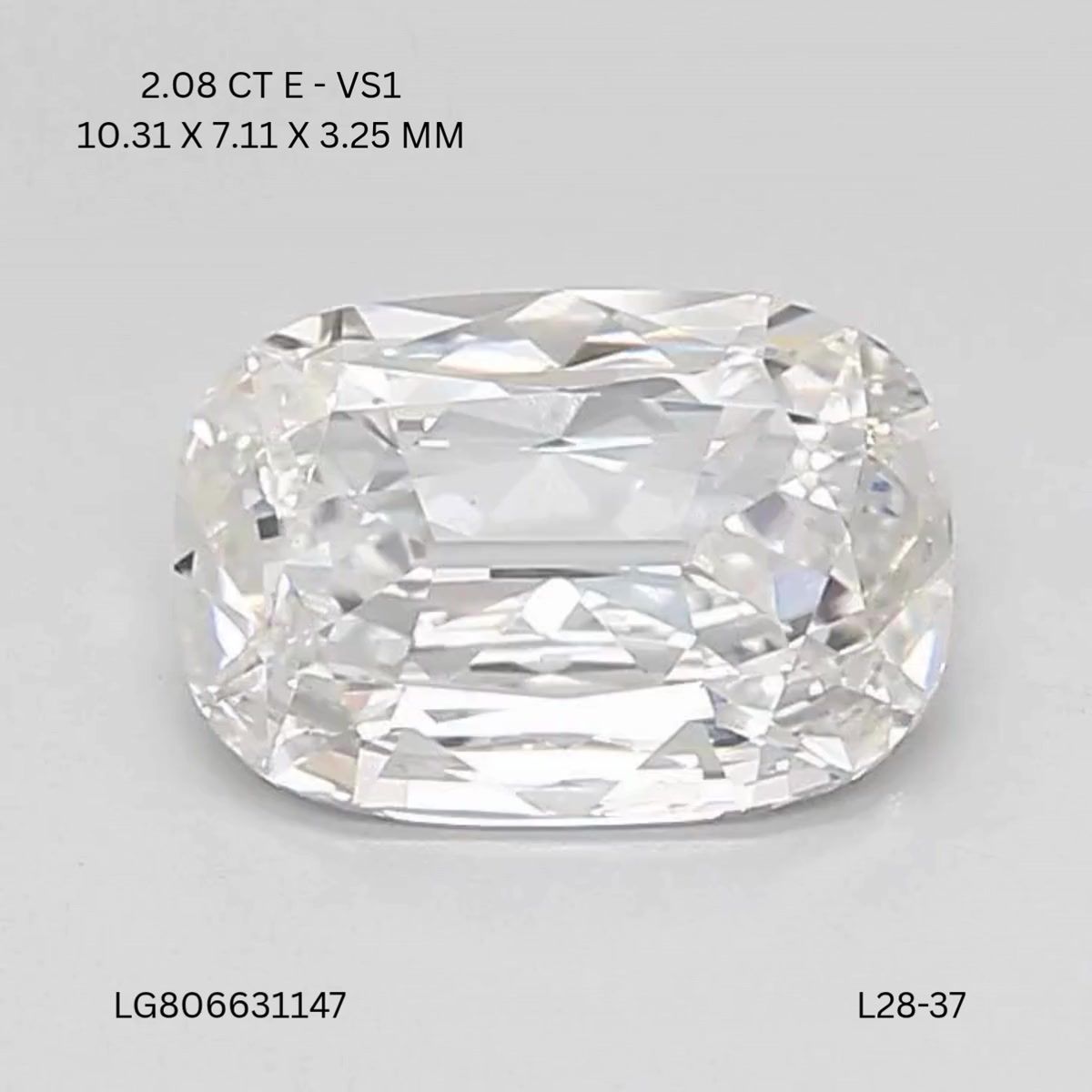 Lab Grown Diamond Lab-grown 2,08Ct E-VS1 Cushion - IGILG806631147 1