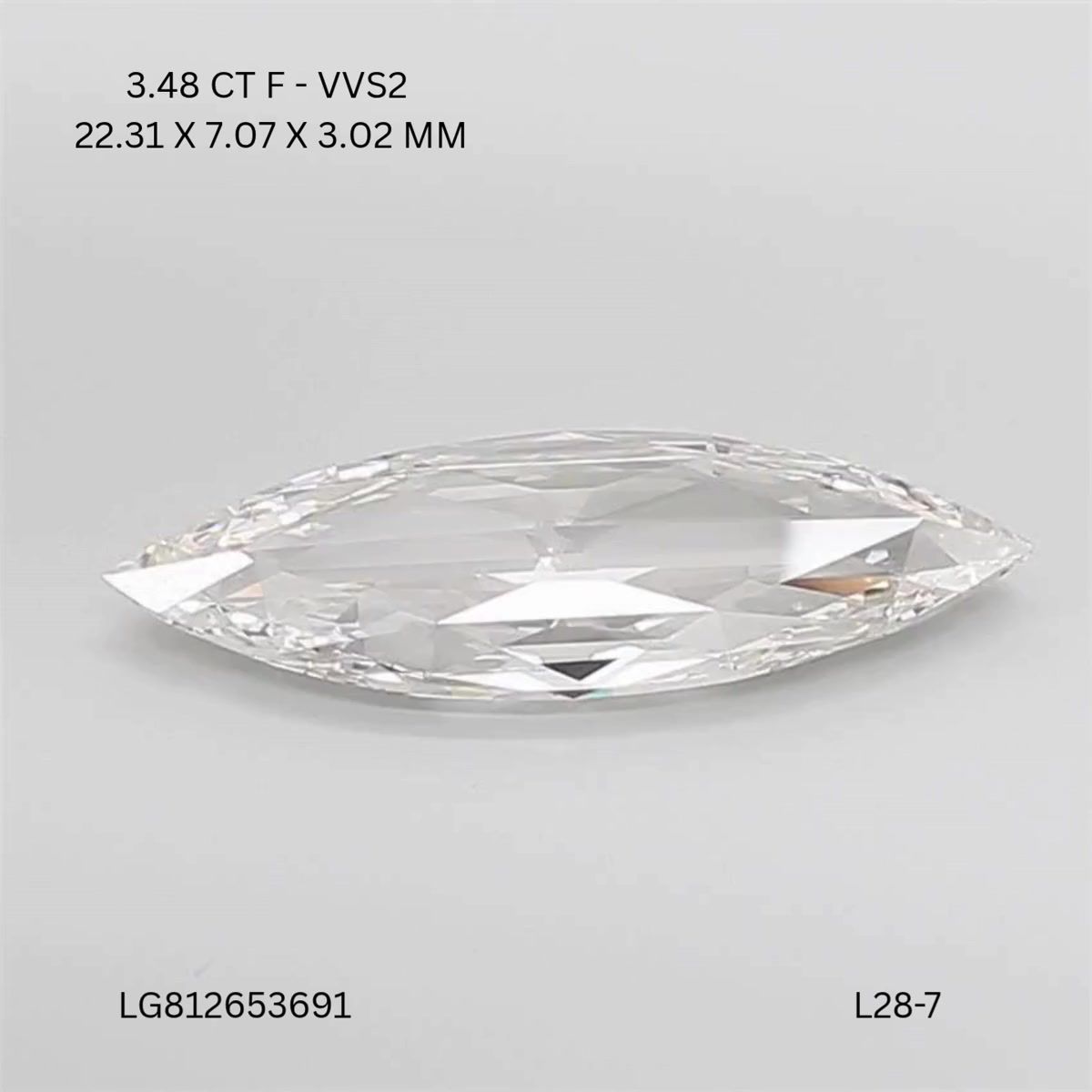 Lab Grown Diamond Lab-grown 3,48Ct F-VVS2 Marquise - IGILG812653691 1