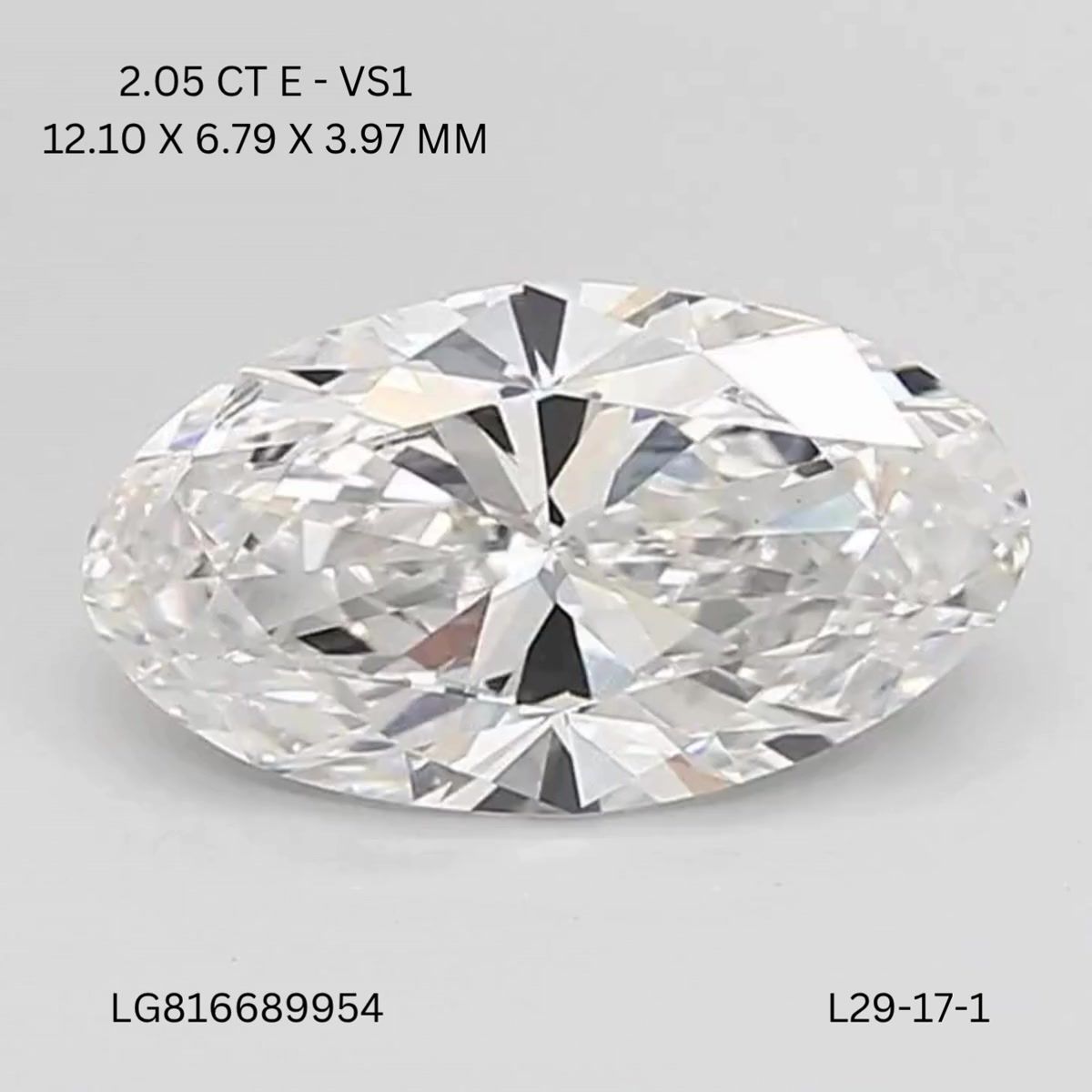 Lab Grown Diamond Lab-grown 2,04Ct E-VS1 Oval - IGILG816689954 1