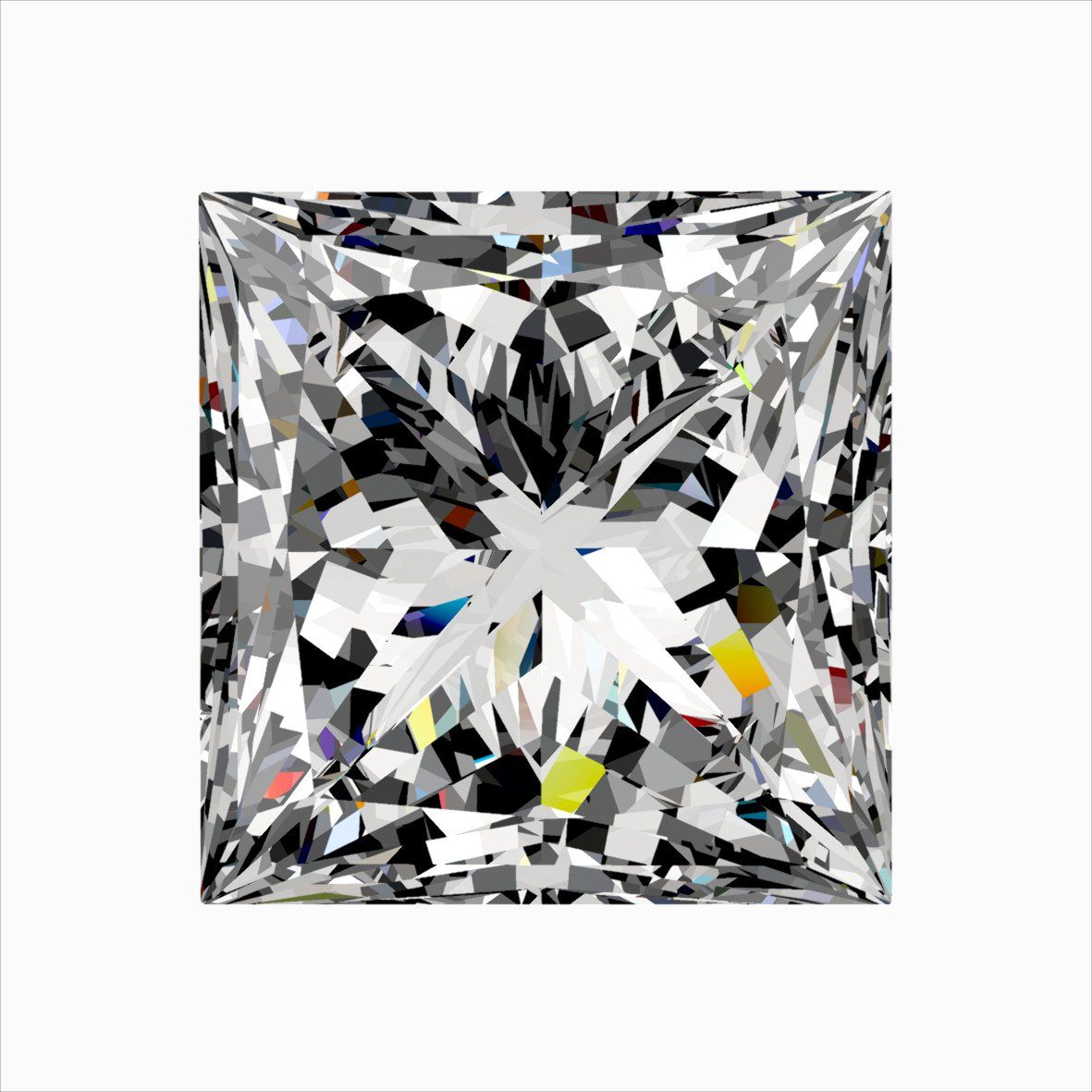 Diamond Natural 0,39Ct D-SI2 Princess - GIA5553750980 1