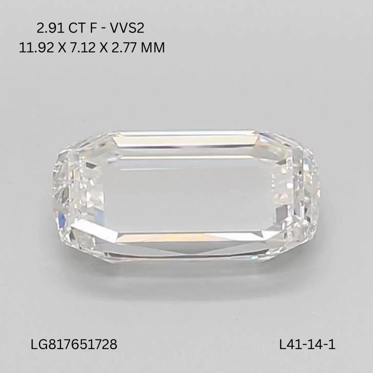 Lab Grown Diamond Lab-grown 2,91Ct F-VVS2 Cushion - IGILG817651728 1