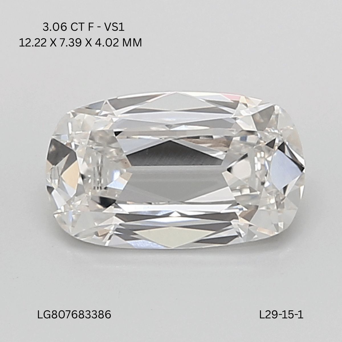 Lab Grown Diamond 3,06Ct F-VS1 Cushion - IGILG807683386 1