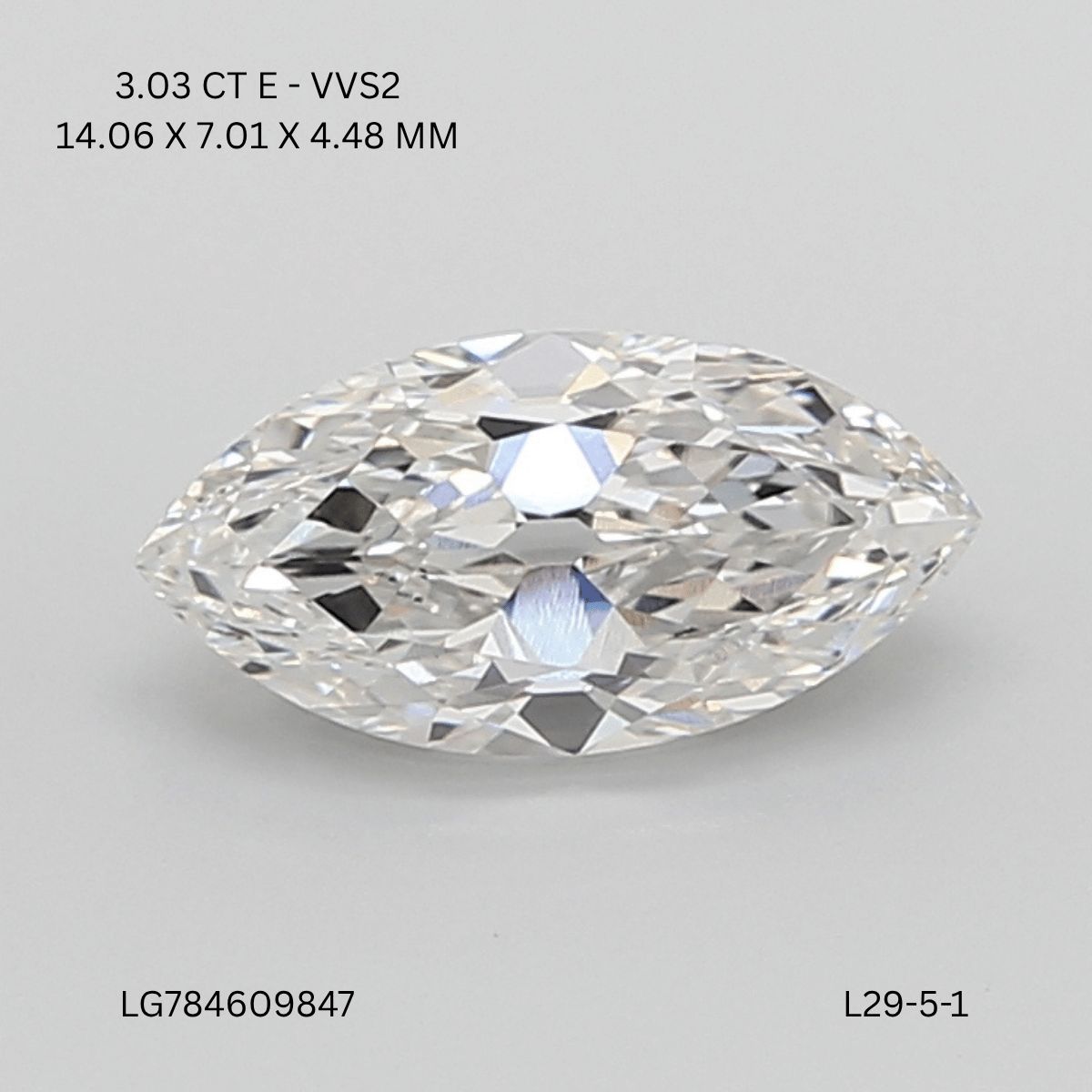 Lab Grown Diamond 3,03Ct E-VVS2 Marquise - IGILG784609847 1