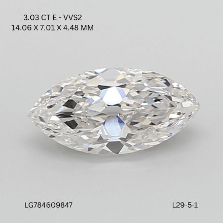 Lab Grown Diamond 3,03Ct E-VVS2 Marquise - IGILG784609847 1