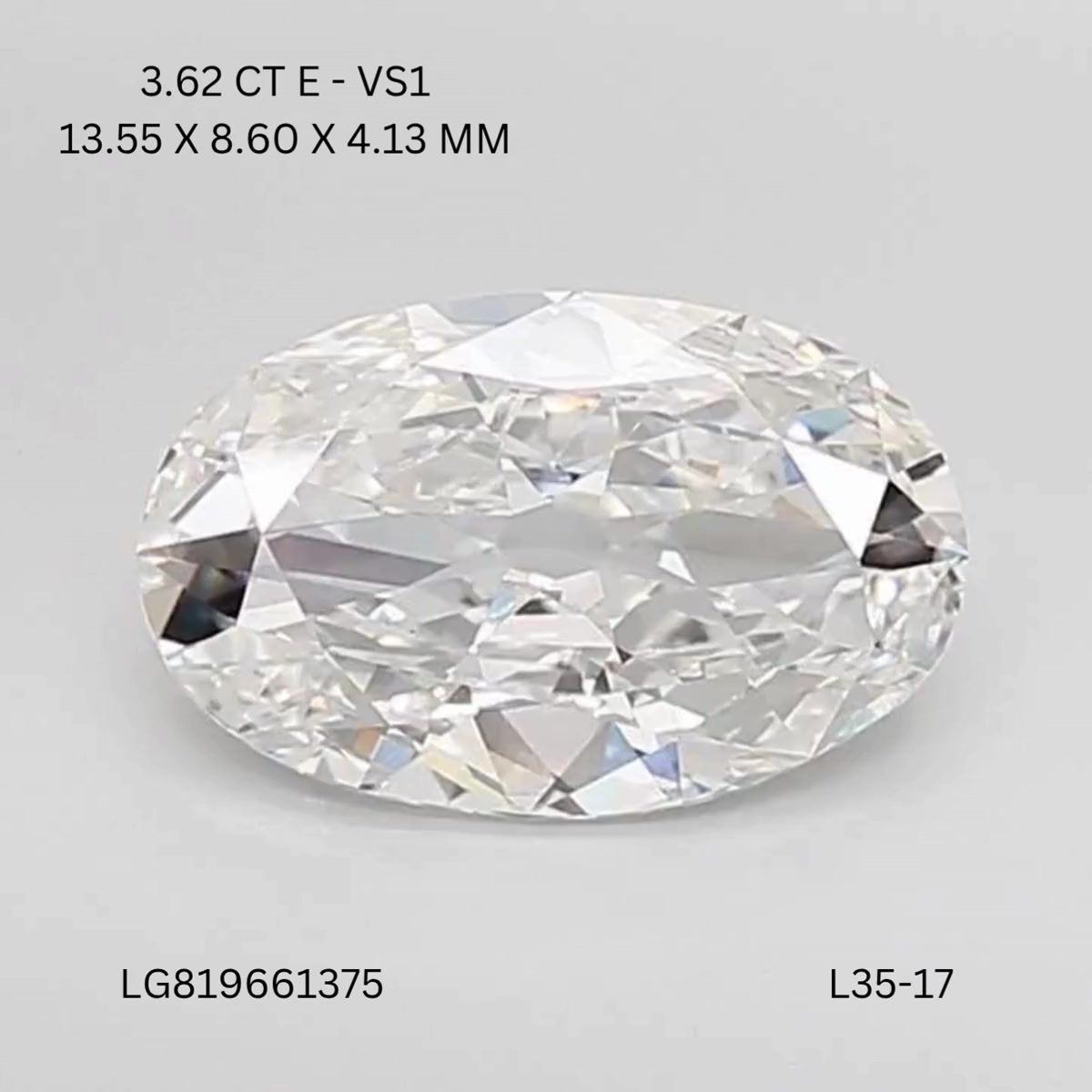 Lab Grown Diamond 3,62Ct E-VS1 Oval - IGILG819661375 1