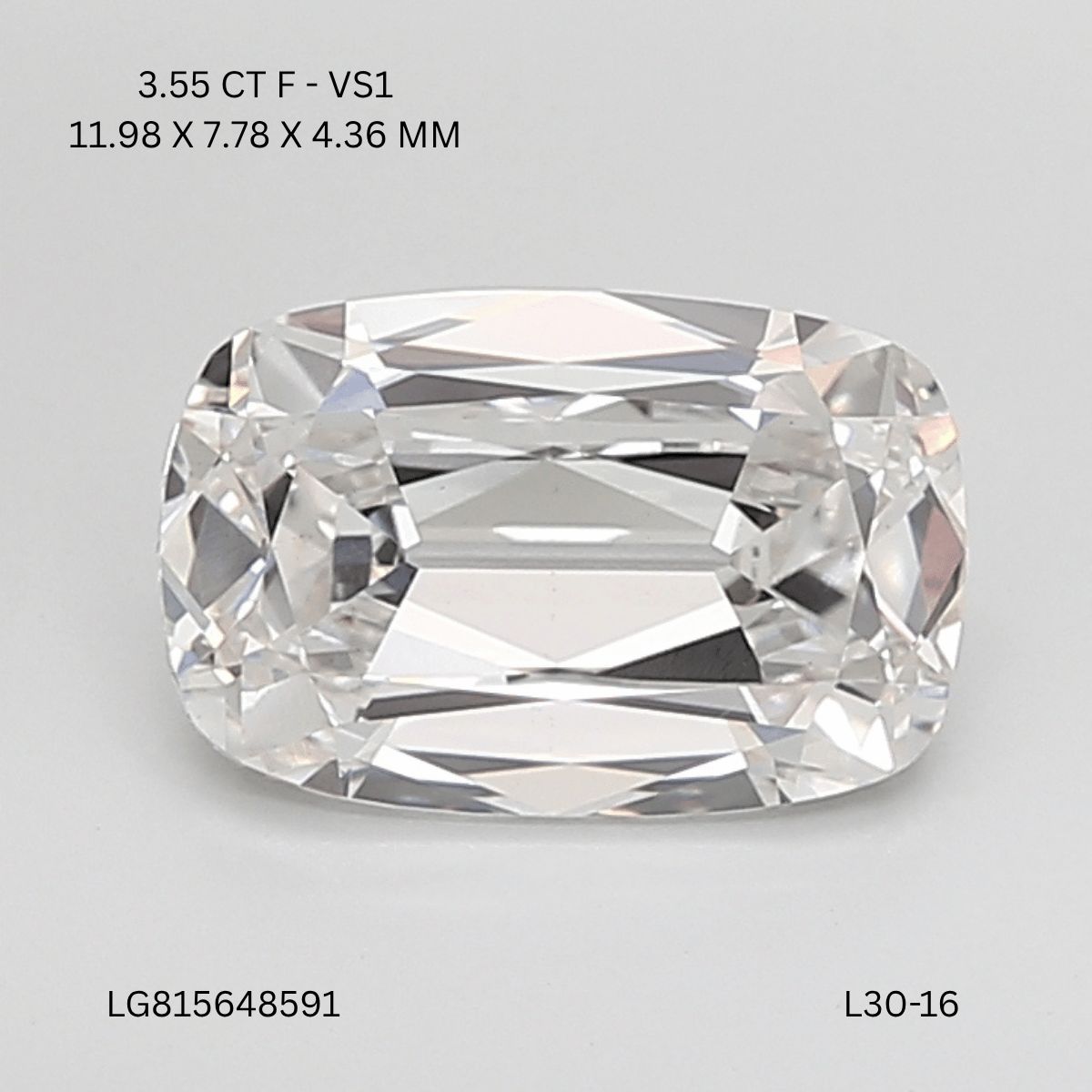 Lab Grown Diamond 3,55Ct F-VS1 Cushion - IGILG815648591 1