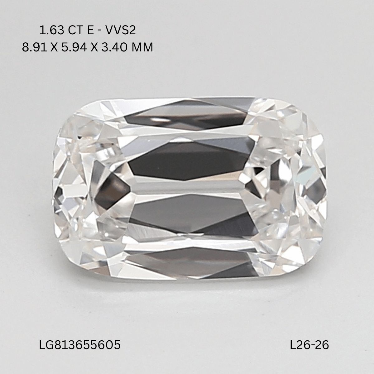 Lab Grown Diamond 1,63Ct E-VVS2 Cushion - IGILG813655605 1