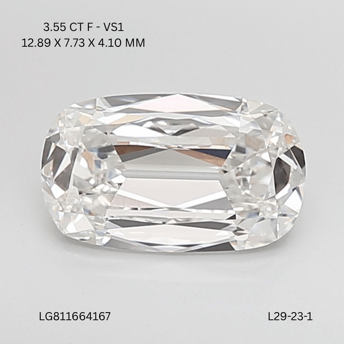 Lab Grown Diamond 3,55Ct F-VS1 Cushion - IGILG811664167 1