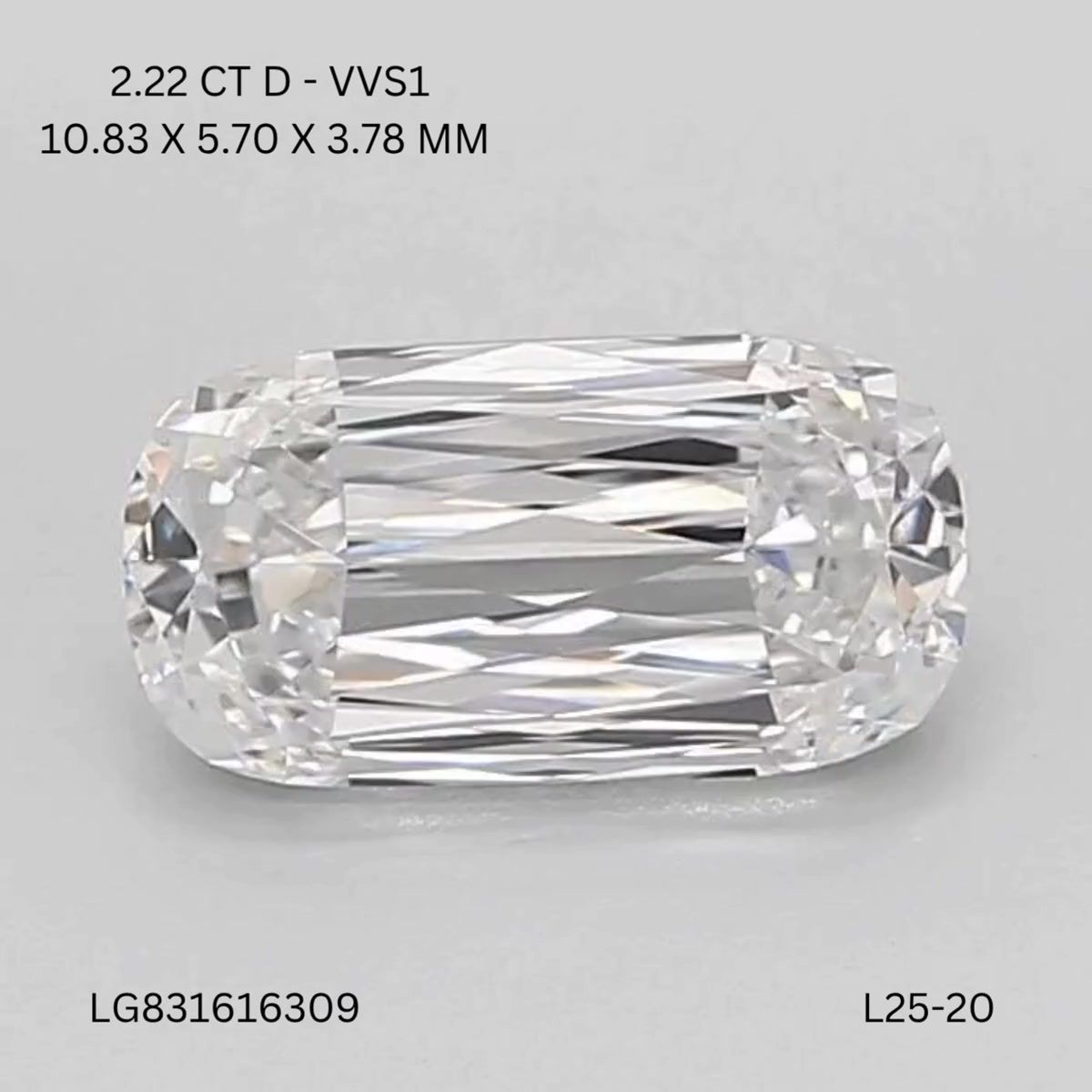 Lab Grown Diamond 2,22Ct D-VVS1 Cushion - IGILG831616309 1