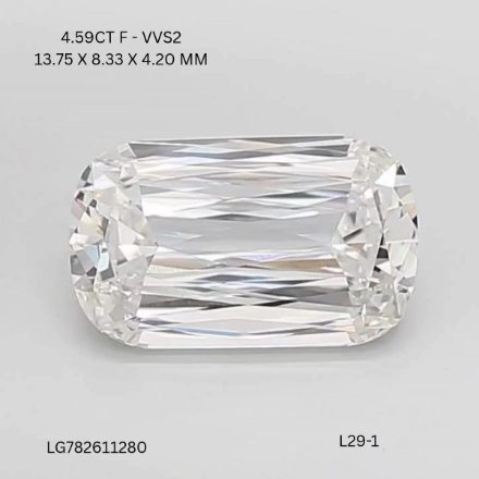 Lab Grown Diamond 4,59Ct F-VVS2 Cushion - IGILG782611280 1