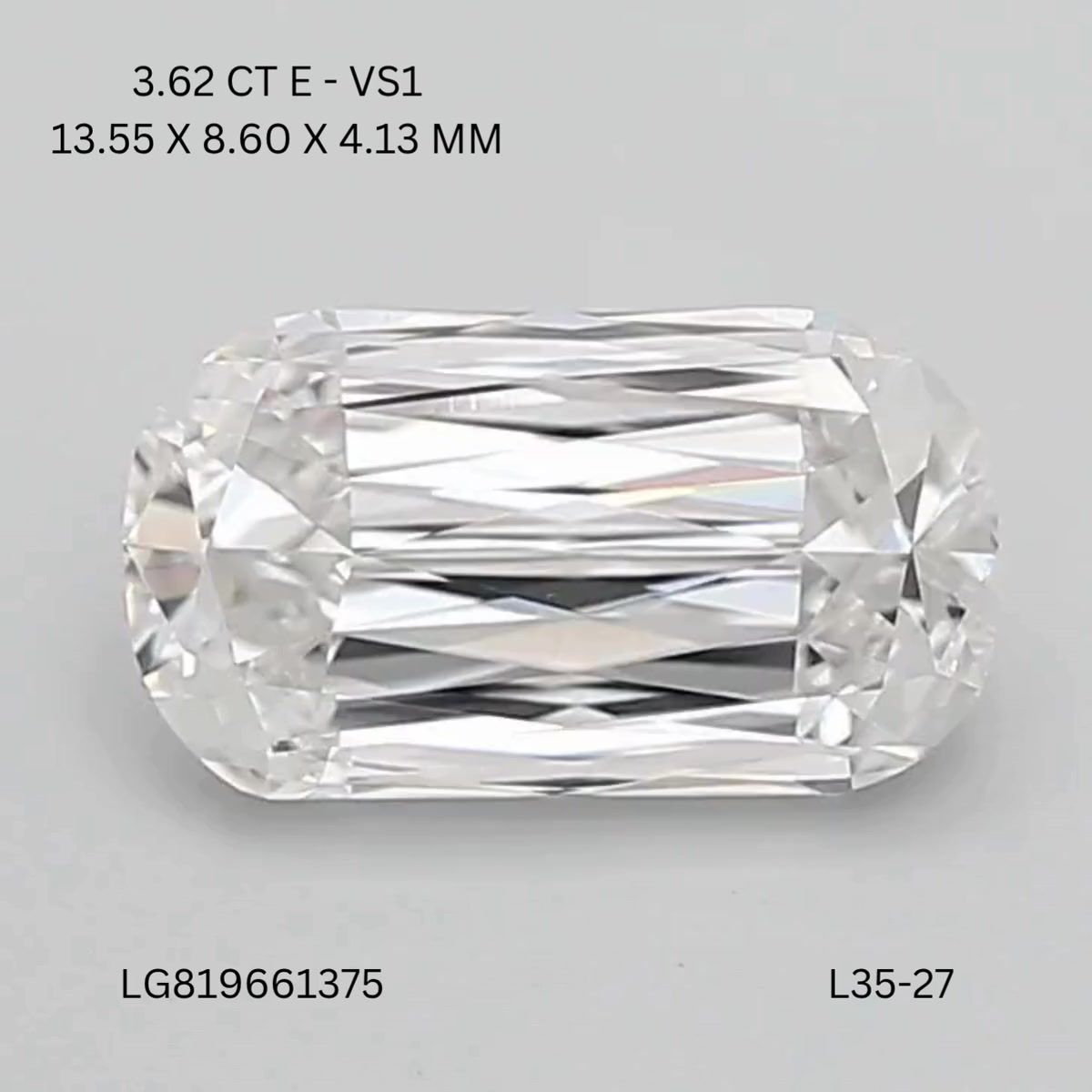 Lab Grown Diamond 3,02Ct E-VVS2 Cushion - IGILG821624713 1