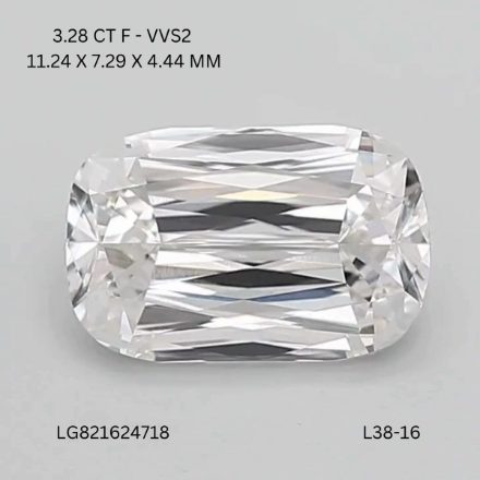 Lab Grown Diamond 3,28Ct F-VVS2 Cushion - IGILG821624718 1