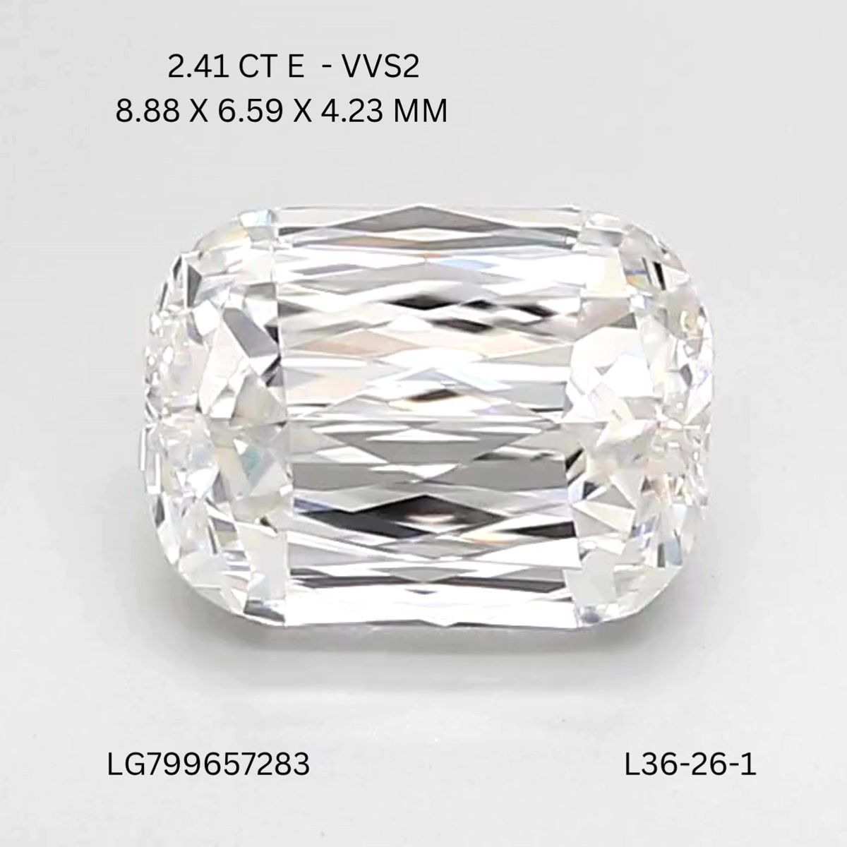 Lab Grown Diamond 2,41Ct E-VVS2 Cushion - IGILG799657283 1
