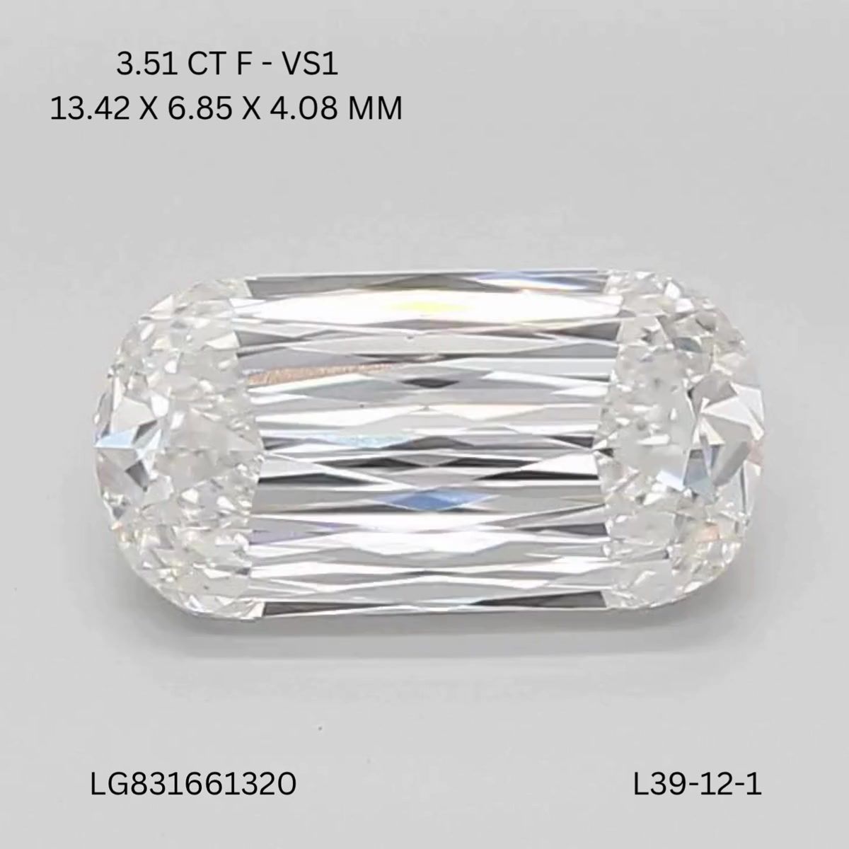 Lab Grown Diamond 3,51Ct F-VS1 Cushion - IGILG831661320 1