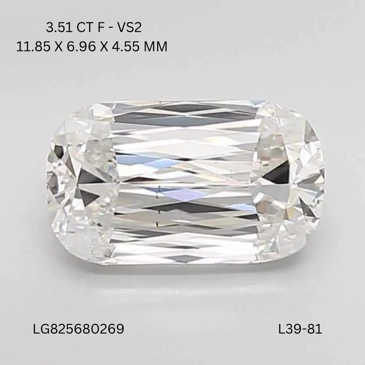 Lab Grown Diamond 3,51Ct F-VS2 Cushion - IGILG825680269 1