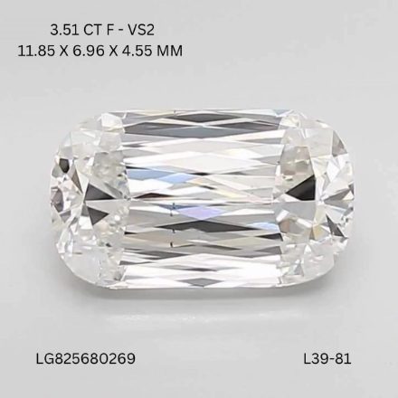 Lab Grown Diamond 3,51Ct F-VS2 Cushion - IGILG825680269 1