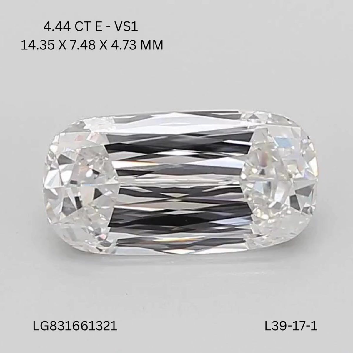 Lab Grown Diamond 4,44Ct E-VS1 Cushion - IGILG831661321 1