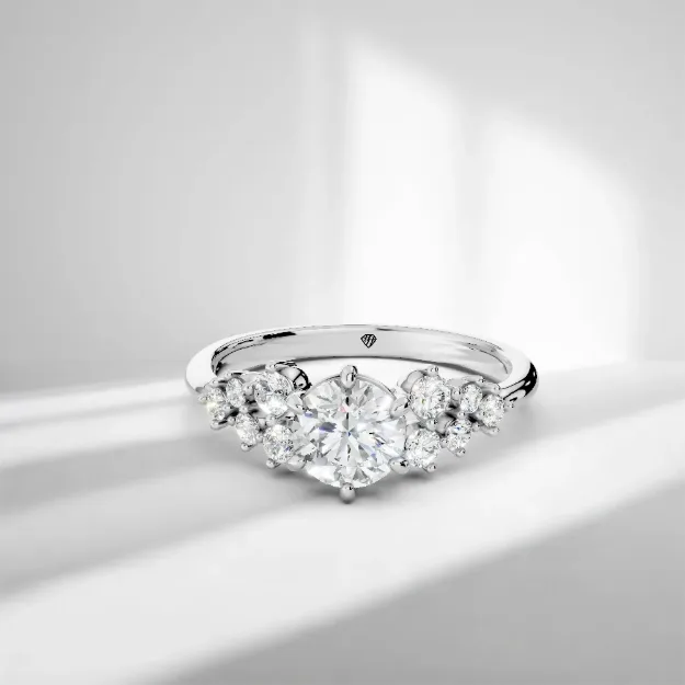 Engagement Ring AA455, 14K White 3
